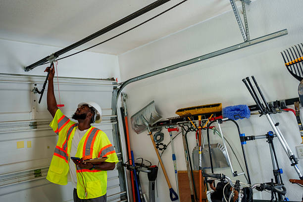 Professional Garage Door Panel Replacement technician working in Hamburg, PA